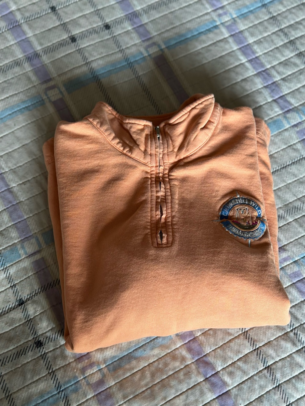 Vintage Peach Quarter-Zip Sweatshirt